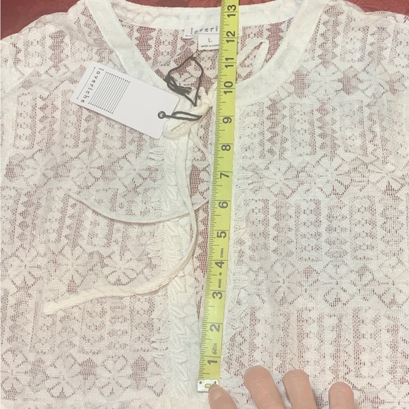 FLASH SALE !  Off White Tie Neck Boho Blouse - Picture 15 of 16